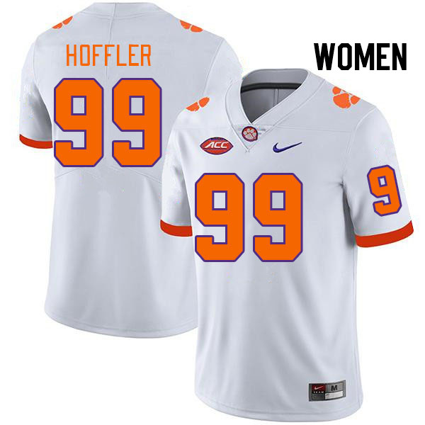 Women's Clemson Tigers A.J. Hoffler #99 College White NCAA Authentic Football Stitched Jersey 23SK30HA